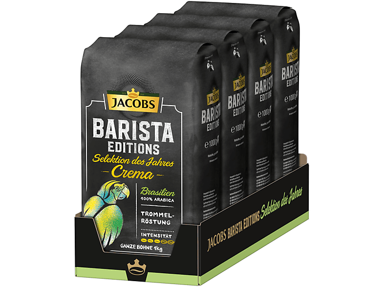 JACOBS Barista Editions Selektion des Jahres Brasilien 4 x 1 kg ganze geröstete Kaffeebohnen (Kaffeevollautomat)