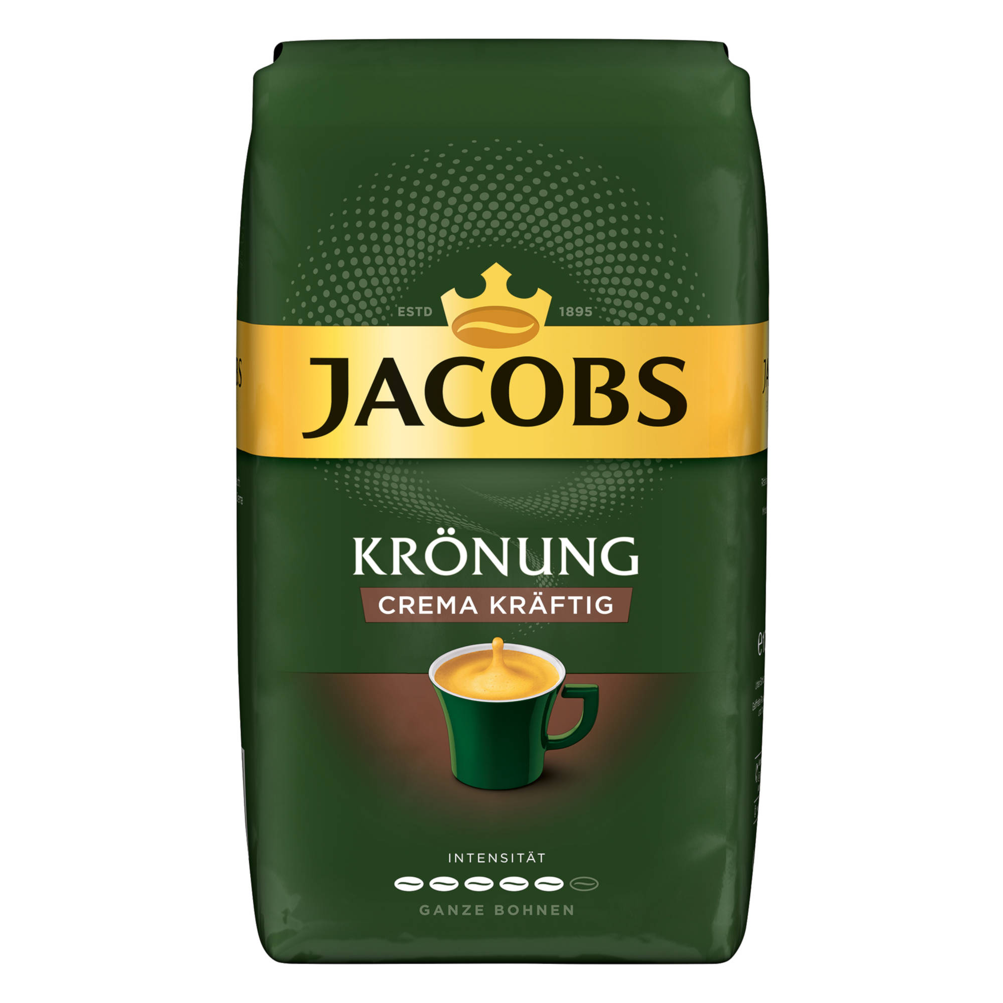 (Kaffeevollautomat) Krönung 4 kg x JACOBS ganze Kaffeebohnen kräftig 1 geröstete Crema
