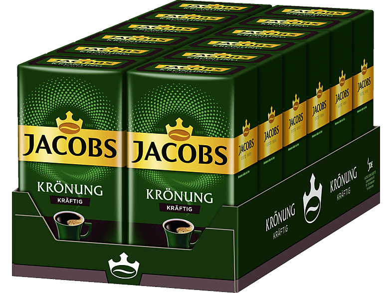 JACOBS Krönung Kräftig 12 x 500 g gemahlener Röstkaffee Filterkaffee