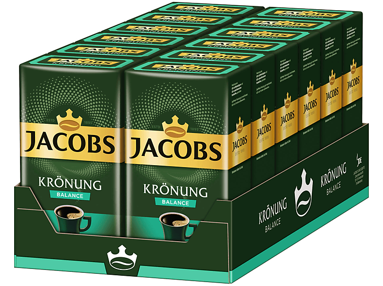 JACOBS Krönung Balance 12 x 500 g gemahlener Röstkaffee Filterkaffee (Filter-Kaffeemaschine)