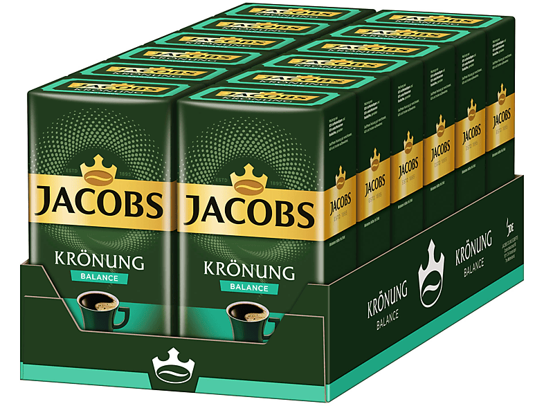 JACOBS Krönung Balance 12 x 500 g gemahlener Röstkaffee Filterkaffee