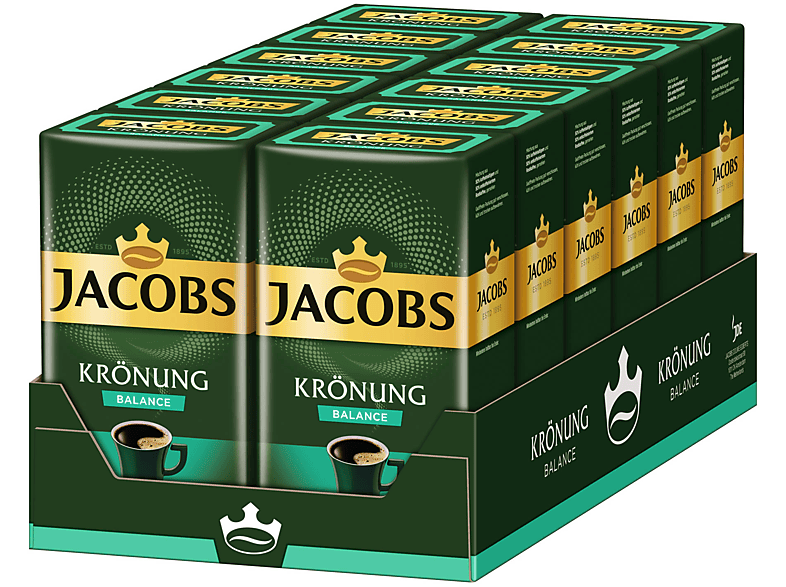 Balance (Filter-Kaffeemaschine) JACOBS Röstkaffee Filterkaffee 500 g Krönung 12 gemahlener x