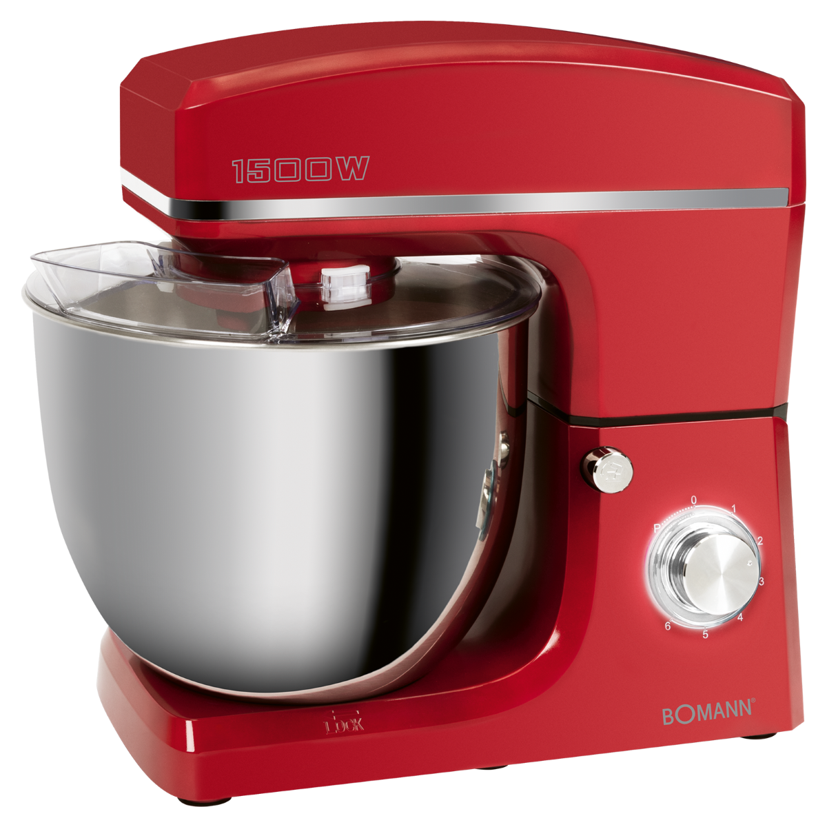 Küchenmaschine 6036 Rot 10 1500 CB (Rührschüsselkapazität: Watt) l, KM BOMANN