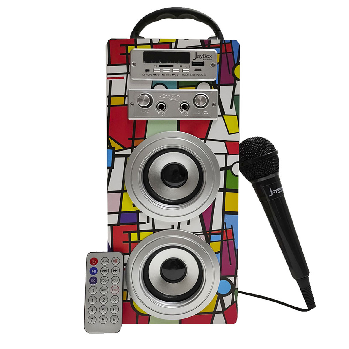 Altavoz inalámbrico - Joybox Karaoke BIWOND WONDERFUL EXPERIENCE, Bluetooh, AUX y USB, Multicolor