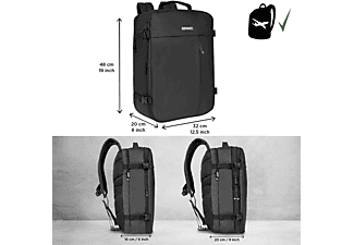 Mochila de viaje con compartimento - Duronic LB26 Mochila de Viaje – Equipaje de mano con compartimento para portátil, Resistente al agua DURONIC, Nailon Resistente al agua | MediaMarkt