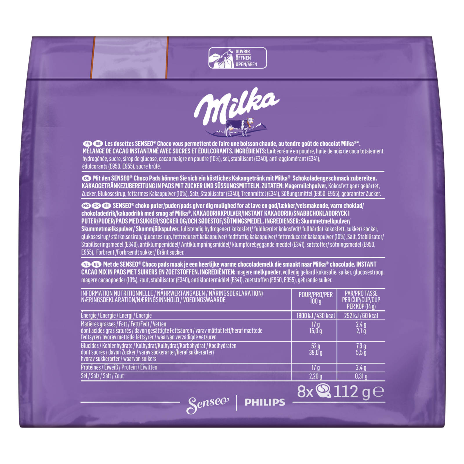 SENSEO Milka Kakao Soft- Kakaopads Hot heisse Pad-Maschine) Getränke (Senseo 80 Schokolade Choco