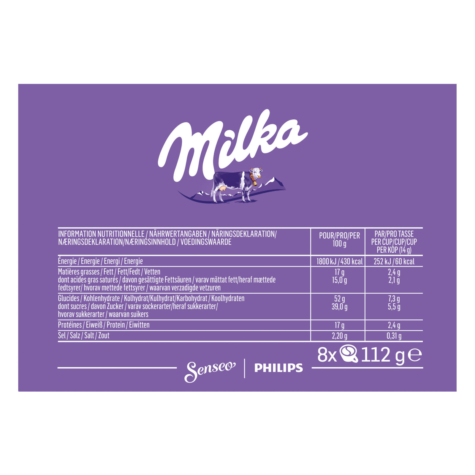 SENSEO Milka 80 Hot heisse Schokolade Soft- Kakaopads (Senseo Choco Kakao Pad-Maschine) Getränke