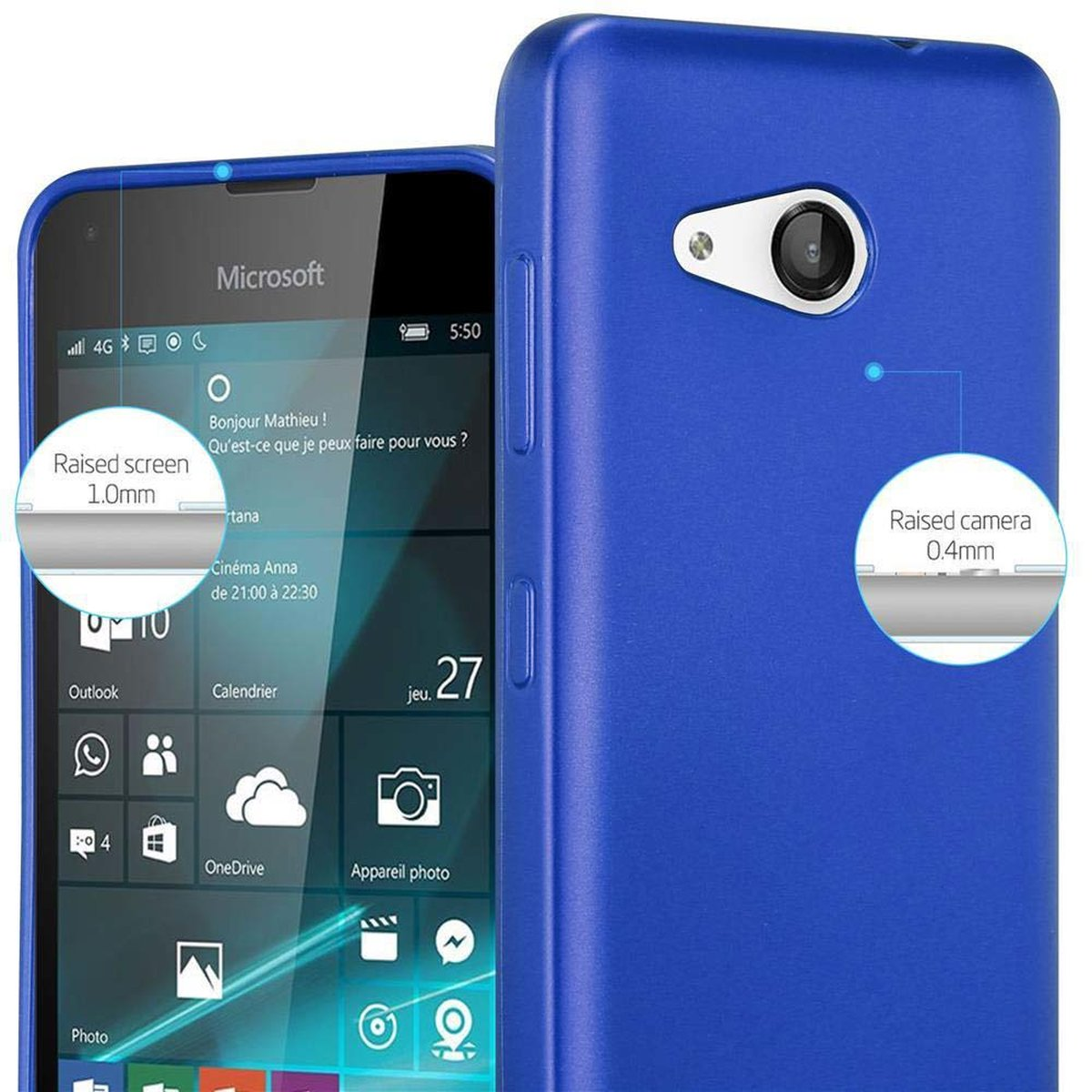 CADORABO TPU Matt BLAU 550, Lumia METALLIC Hülle, Nokia, Metallic Backcover