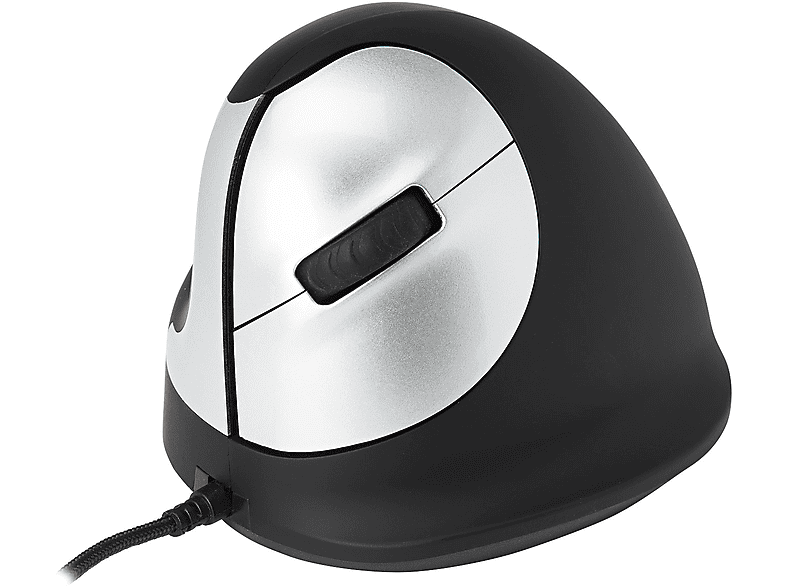 R-GO HE Ergonomische Maus, Maus, kabelgebunden Schwarz Handlänge Linkshänder, Mittel