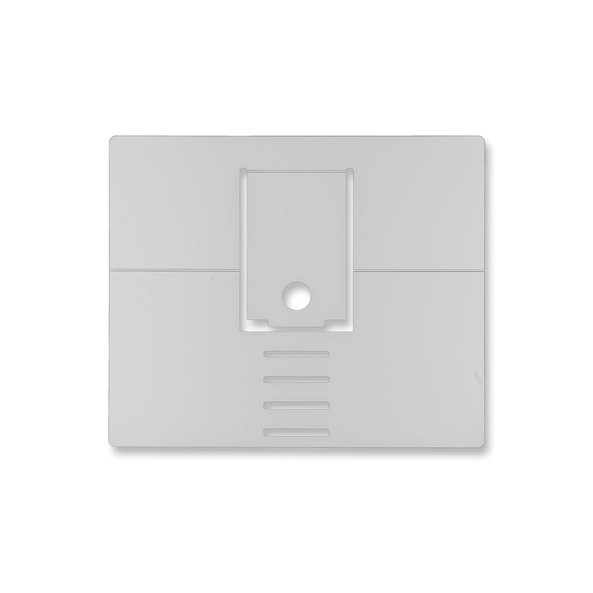A white graphic with a black design.