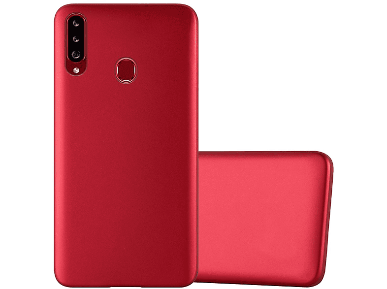 CADORABO TPU Matt Metallic Hülle, Backcover, Samsung, Galaxy A20s, METALLIC ROT