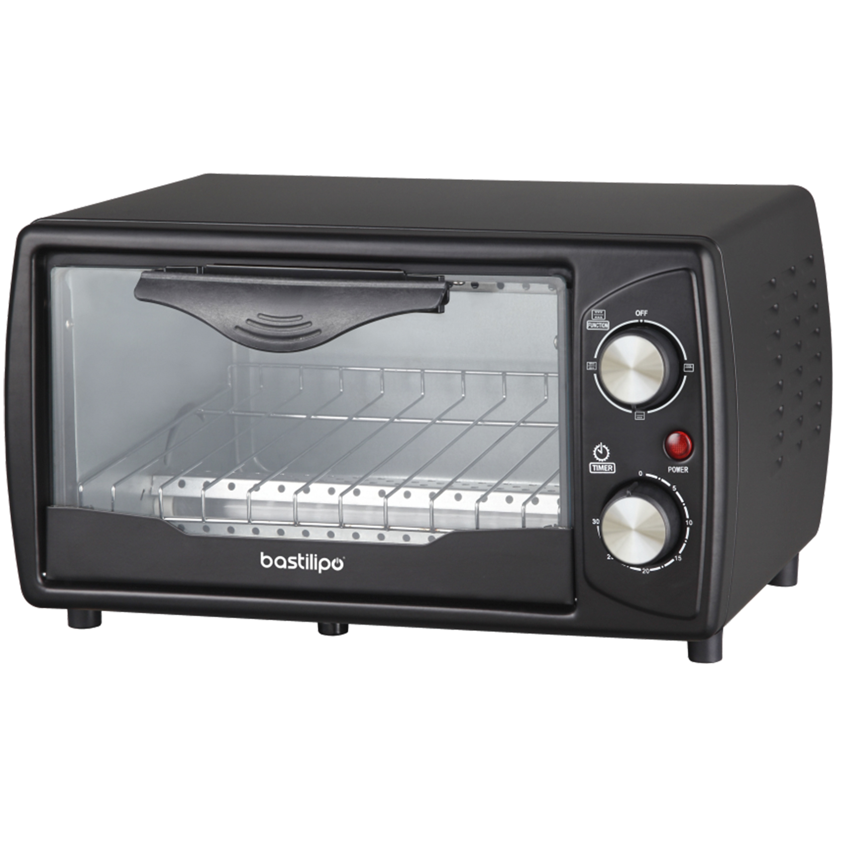Bastilipo Turin Black mini horno tostador 1000w acero inoxidable negro 9