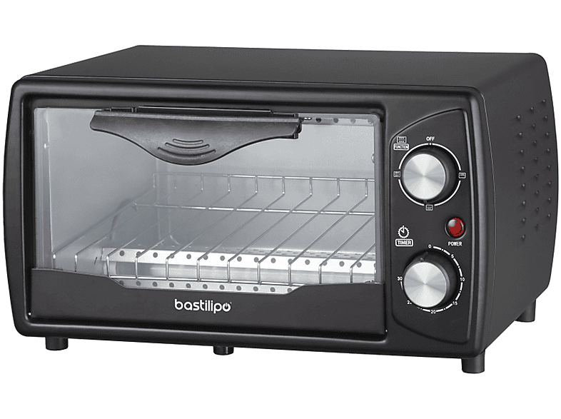 Mini horno - 10 Litros, 750W, hasta 230 ℃, Temporizador 60m, 5x26x22 cm  HOMCOM, 9,8 l, 26,00 cm, Negro