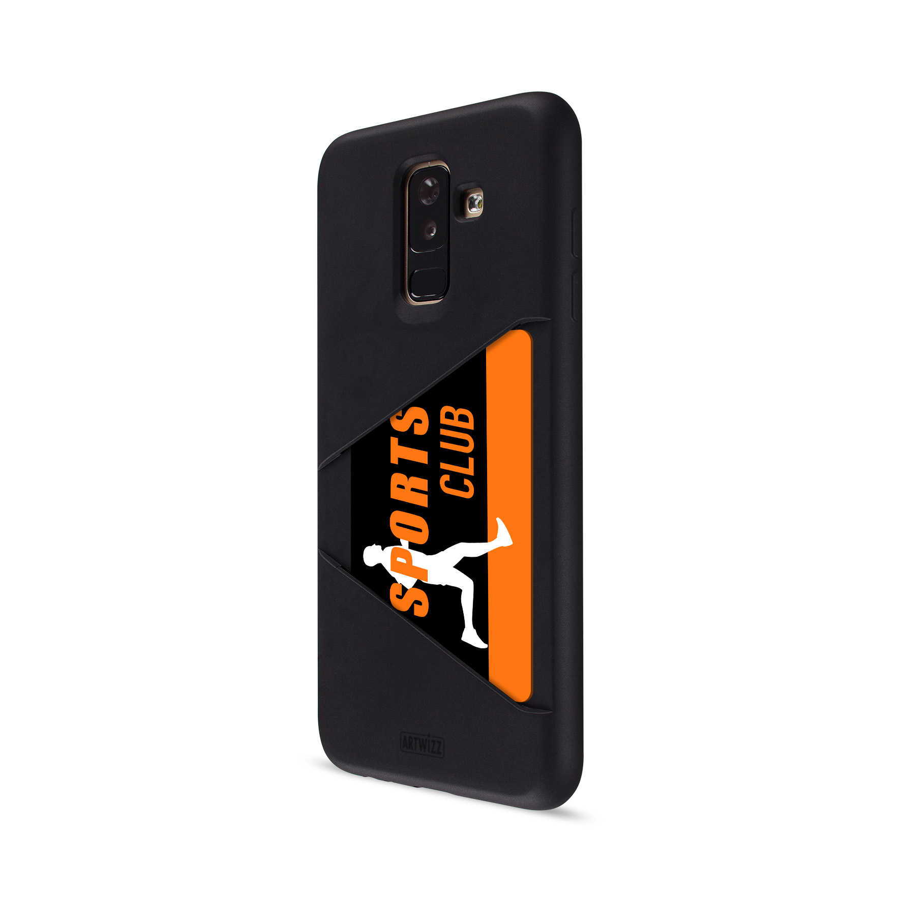 Card Plus TPU A6 Case, ARTWIZZ Samsung, Schwarz Backcover, (2018), Galaxy