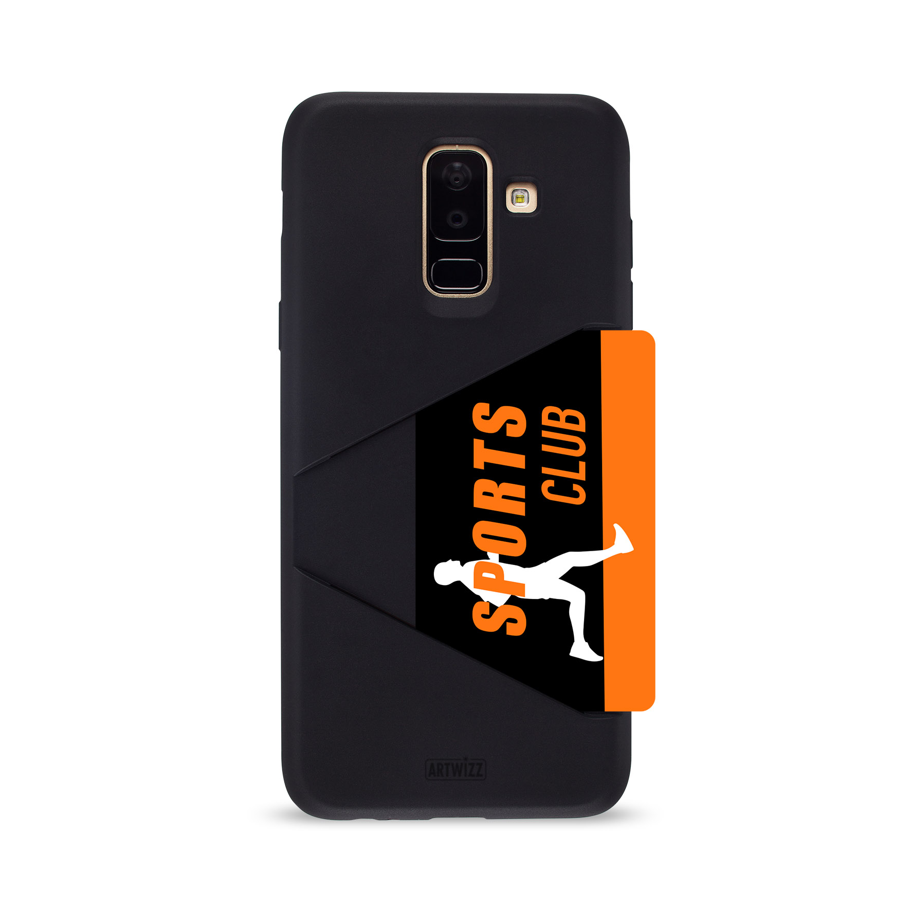 A6 Plus Backcover, ARTWIZZ (2018), TPU Case, Schwarz Card Samsung, Galaxy