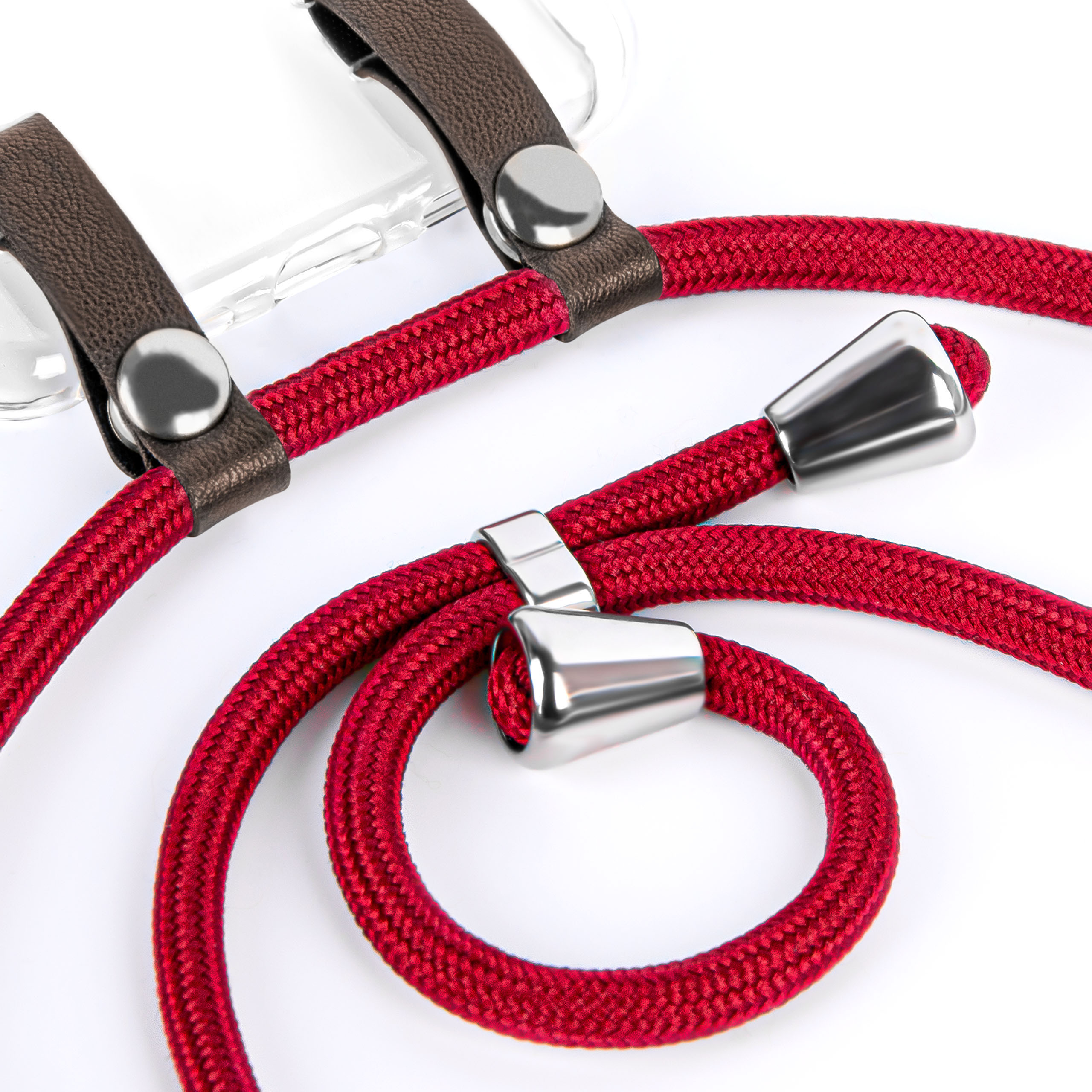 Goldenes Telefon mit bunten Riemen.