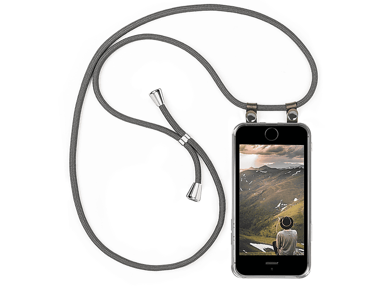 MOEX Handykette, Backcover, Apple, / / 5s Dunkelgrau iPhone (2016), 5 SE
