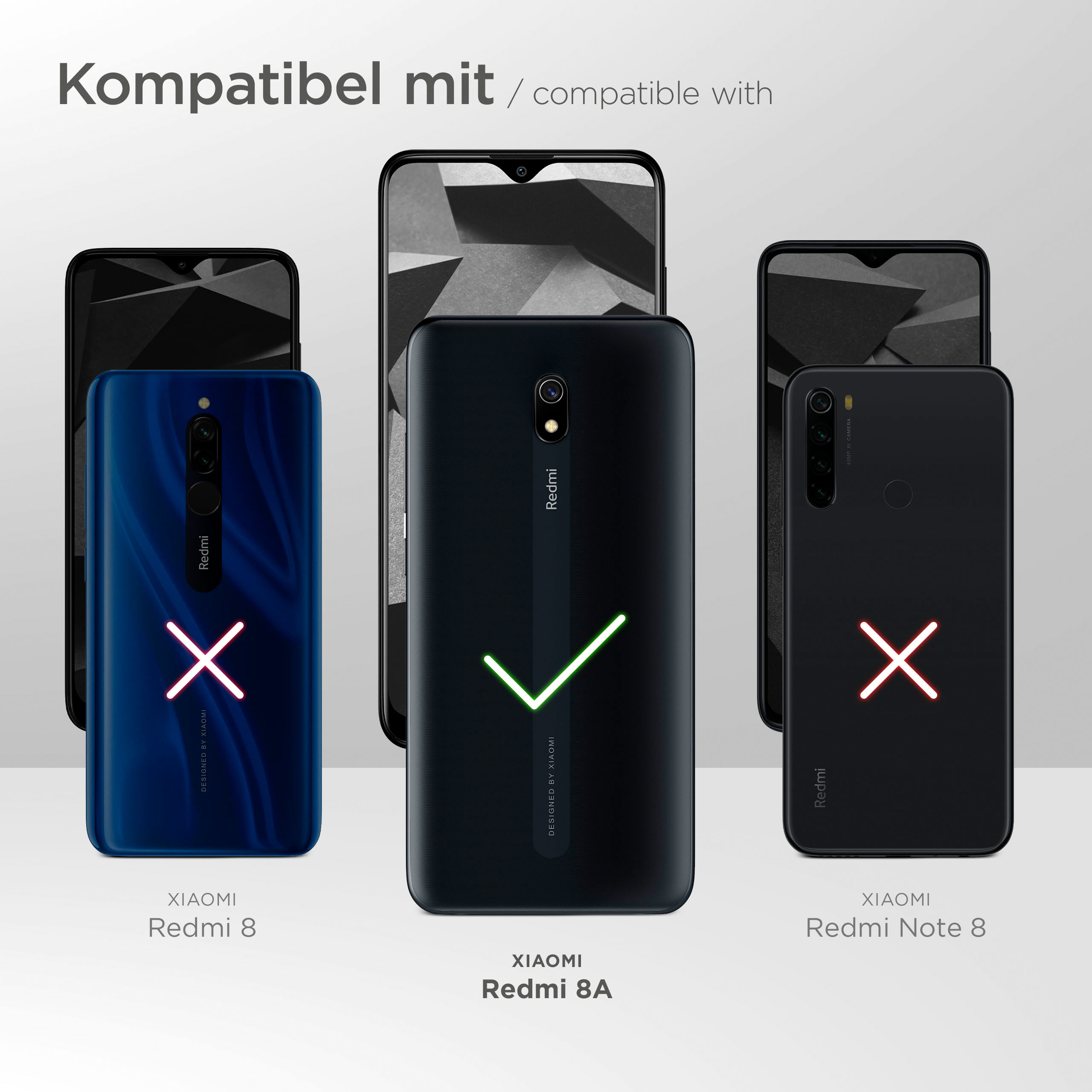 Redmi Schutzfolie, 8A) - MOEX Panzerglas 2x klar Xiaomi Schutzglas(für