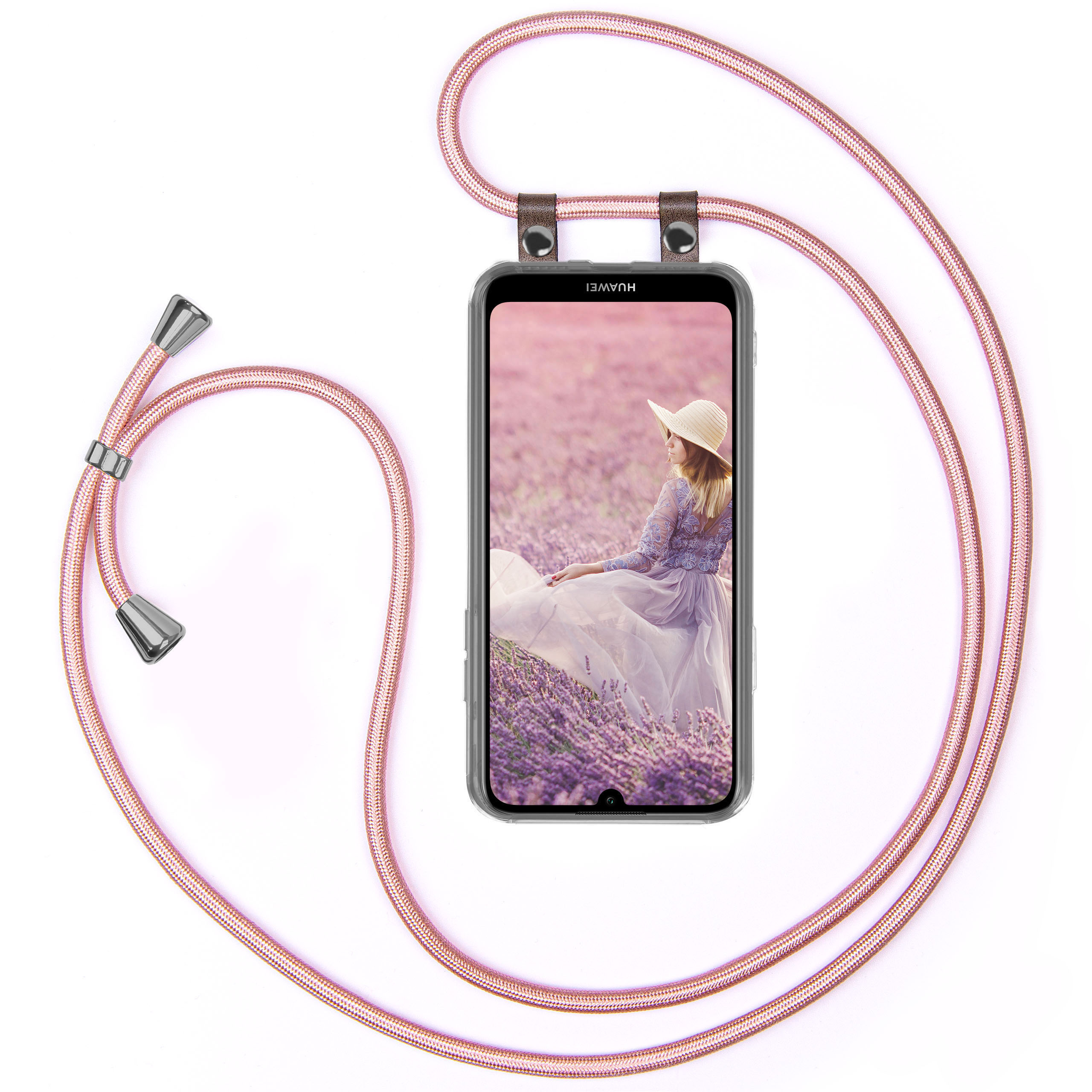 Prime Handykette, Backcover, / Y7 Y7 (2019), Rose Huawei, MOEX Gold