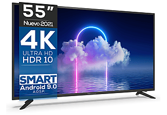 TV LED 55"  - K55DLG12US Hey Google TD SYSTEMS, UHD 4K, Arm Cortex A55x4, DVB-T2 (H.265)Sí, Negro