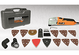 INDUSTEX Vibrarazer Renovating Tool® Pro Series - mit 16 Zubehörteilen Multifunktionswerkzeug, orange
