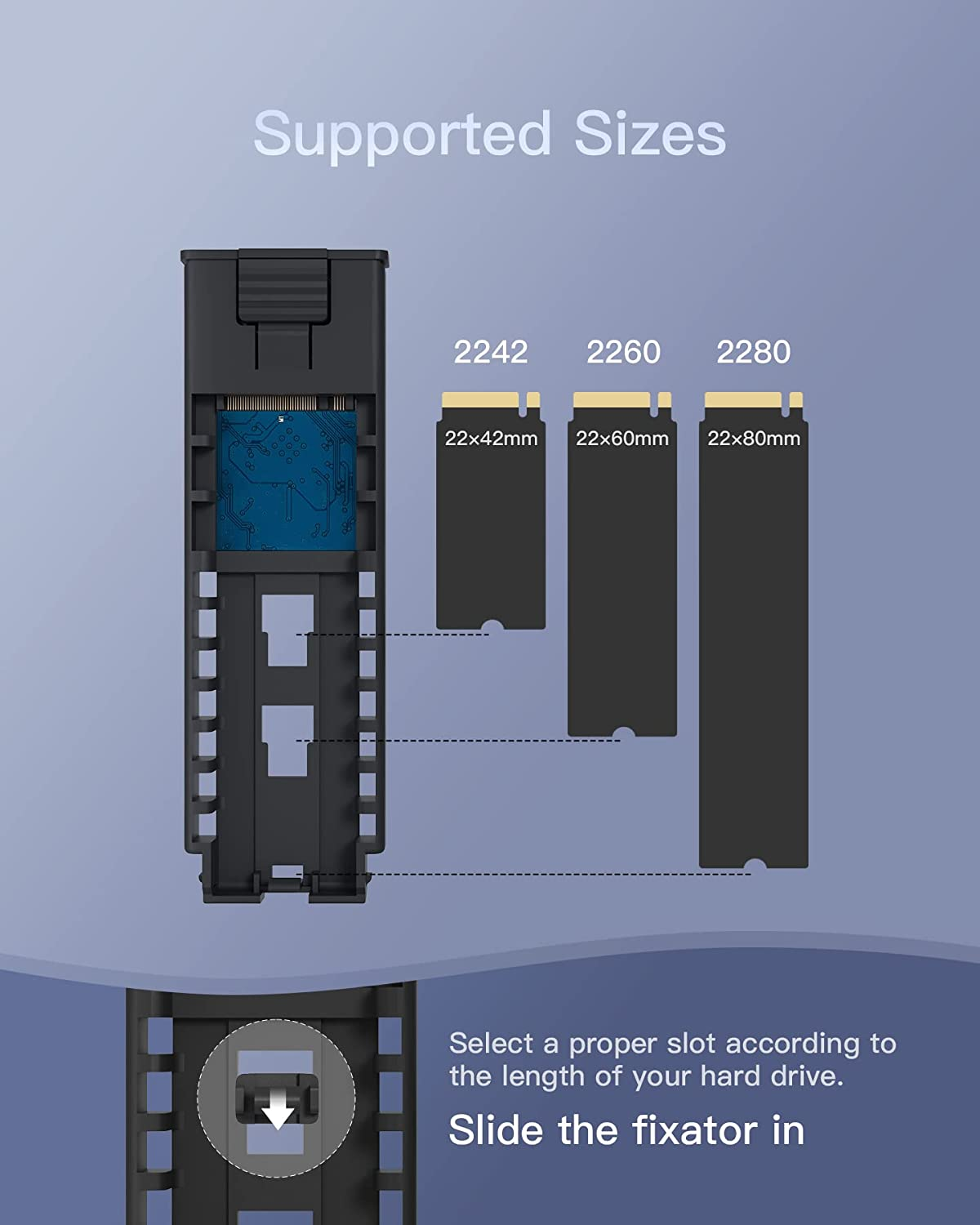 Gbps und M.2 Schwarz unterstützt Festplattengehäuse, Übertragung, (2242, INATECK SSD 2260, 2280) 10 NVMe SATA