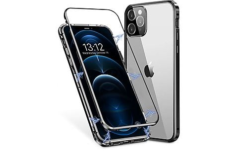 Funda Magnetica Con Cristal Templado Negra Para Iphone 12 Mini