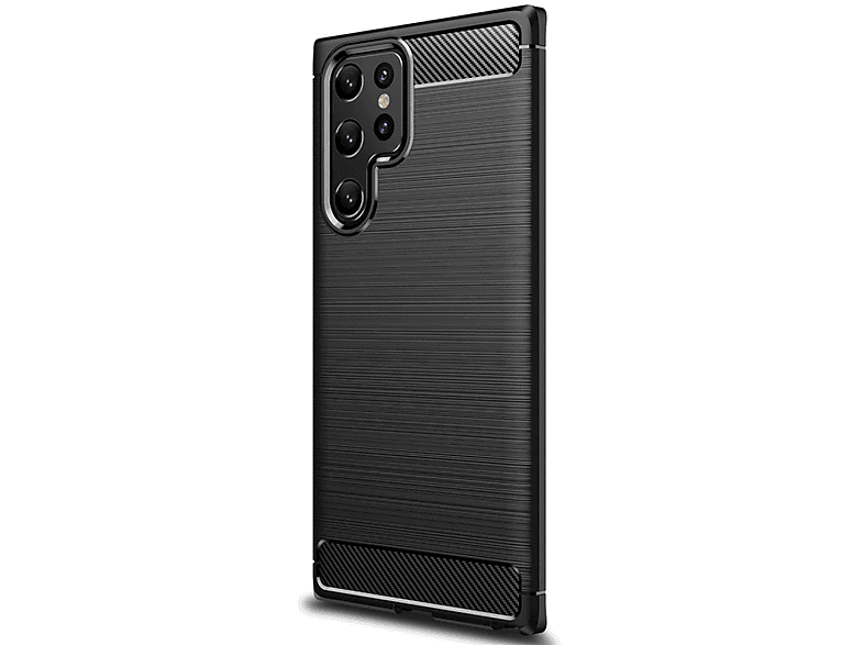 COVERKINGZ Handycase im Carbon Look, Galaxy S22 Schwarz Ultra, Samsung, Backcover