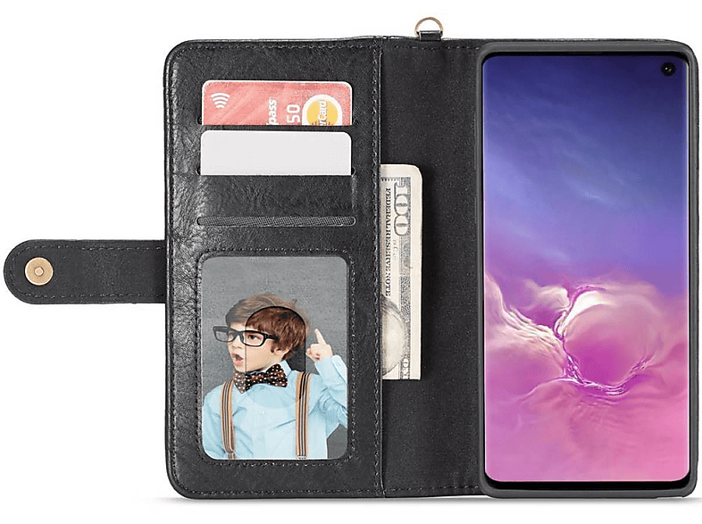 Schwarz Galaxy Bookcover, Multi, DENIOR Samsung, S10e,