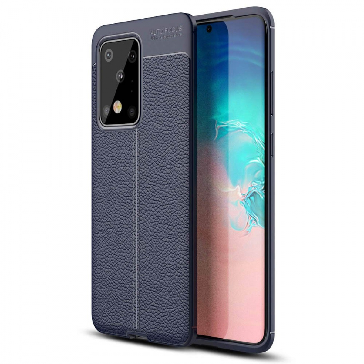 Blau Ultra, CASEONLINE Galaxy Backcover, Samsung, Ledermuster, S20