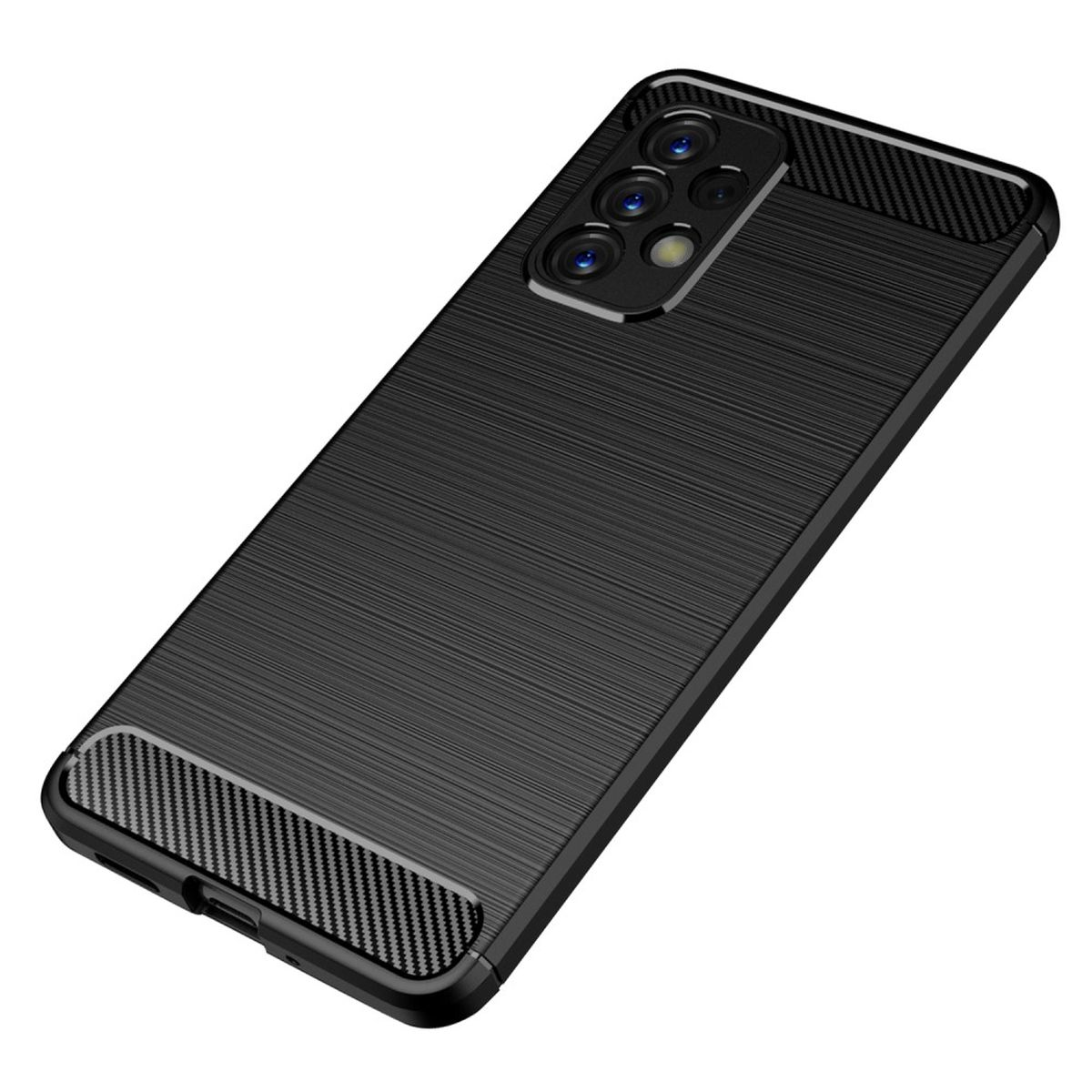 COVERKINGZ Handycase A53 Samsung, Schwarz Galaxy im Look, Backcover, Carbon 5G