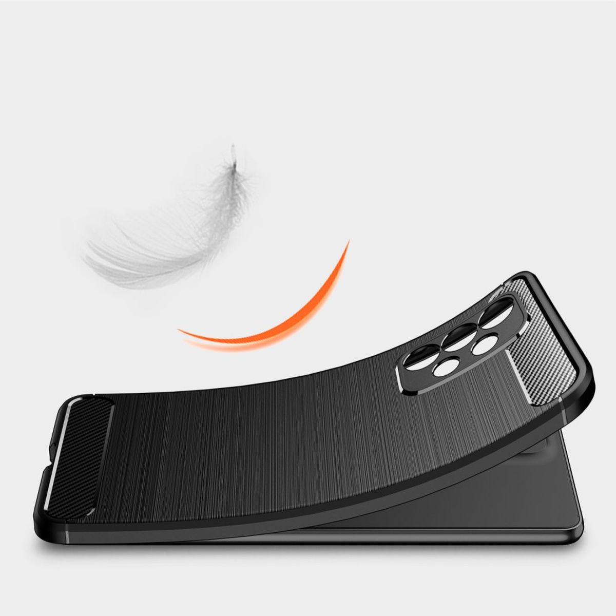 COVERKINGZ Handycase im Carbon Look, Samsung, Backcover, Galaxy 5G, Schwarz A53