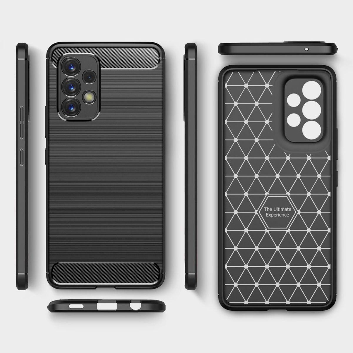 COVERKINGZ Handycase im Carbon Samsung, Look, 5G, A53 Schwarz Galaxy Backcover