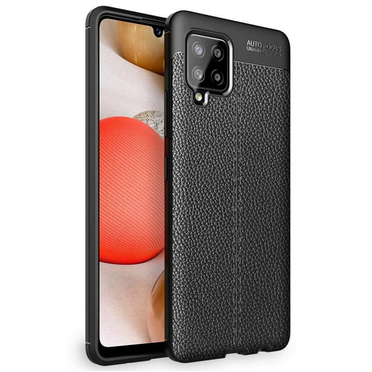 CASEONLINE Ledermuster, A42, Backcover, Samsung, Galaxy Schwarz