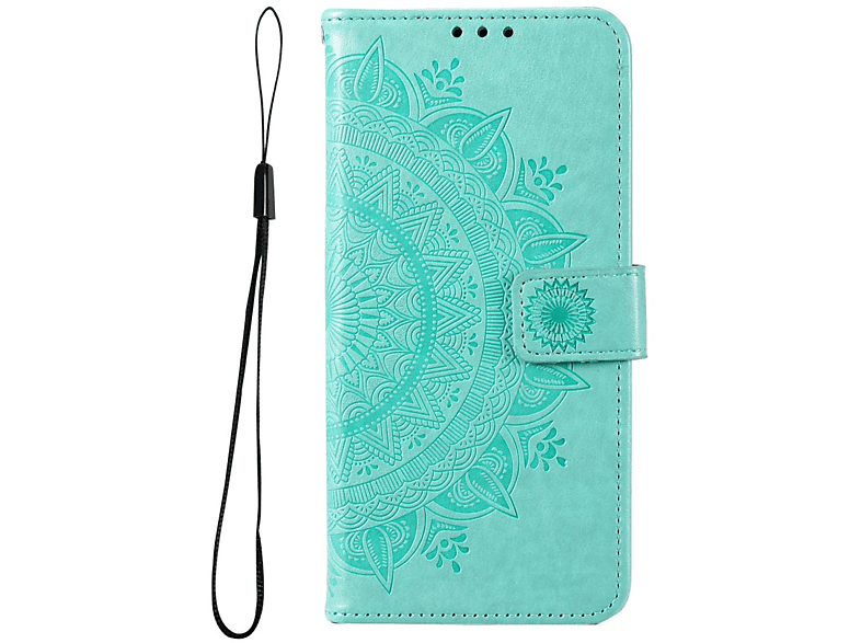Samsung, Muster, Bookcover, Mandala Grün COVERKINGZ 5G, Klapphülle mit Galaxy A73