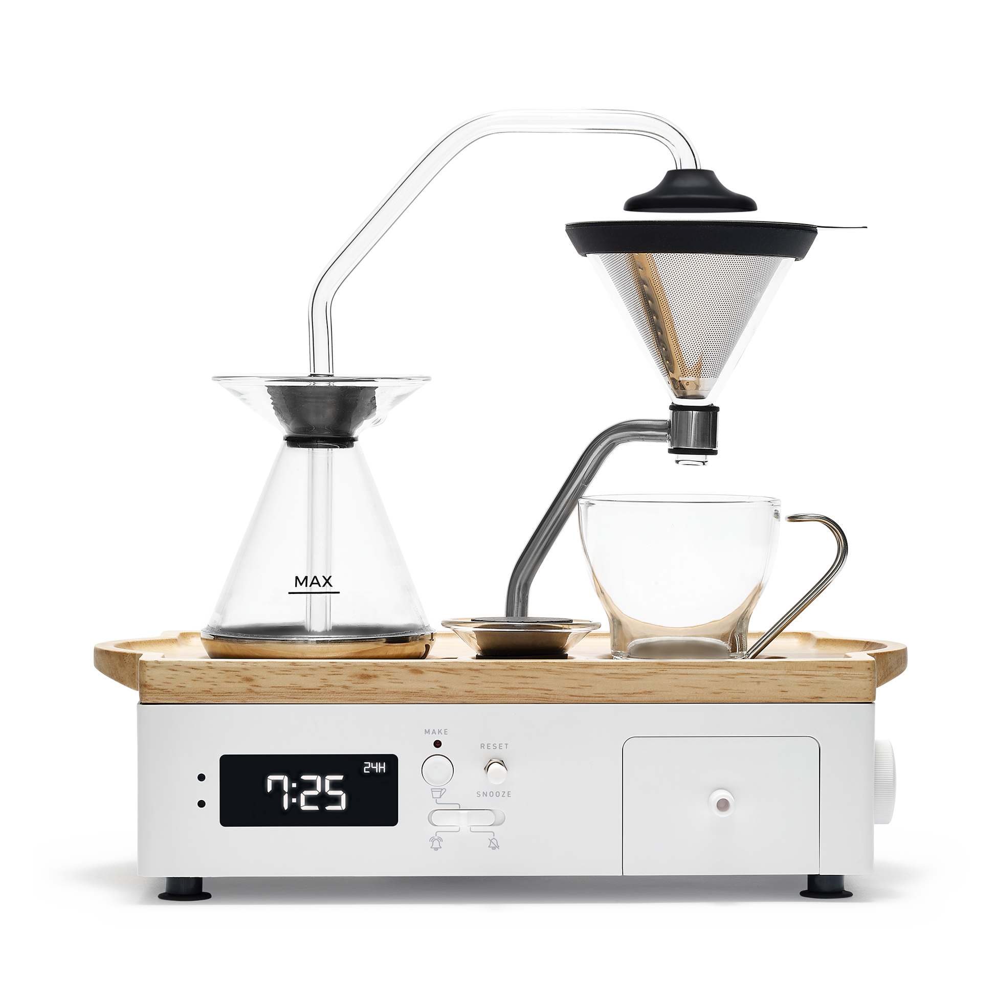 BARISIEUR Designer Tee und weiss Weckfunktion mit Kaffeemaschine Timer Kaffee