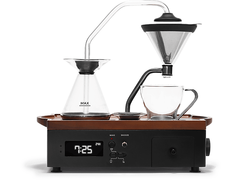 BARISIEUR Designer Tee Kaffee mit Timer und Weckfunktion Kaffeemaschine schwarz