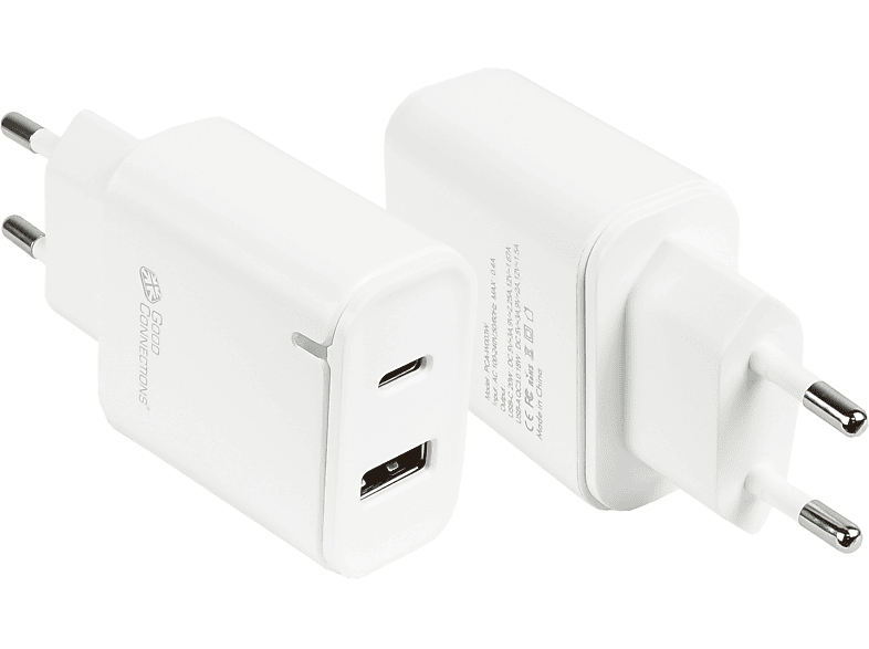 GOOD CONNECTIONS Huawei, USB weiß Schnellladegerät 1x (1x USB-Schnellladegerät uvm., Weiß C™), , Samsung PD Apple 3.0, 20W, USB 2-Port A