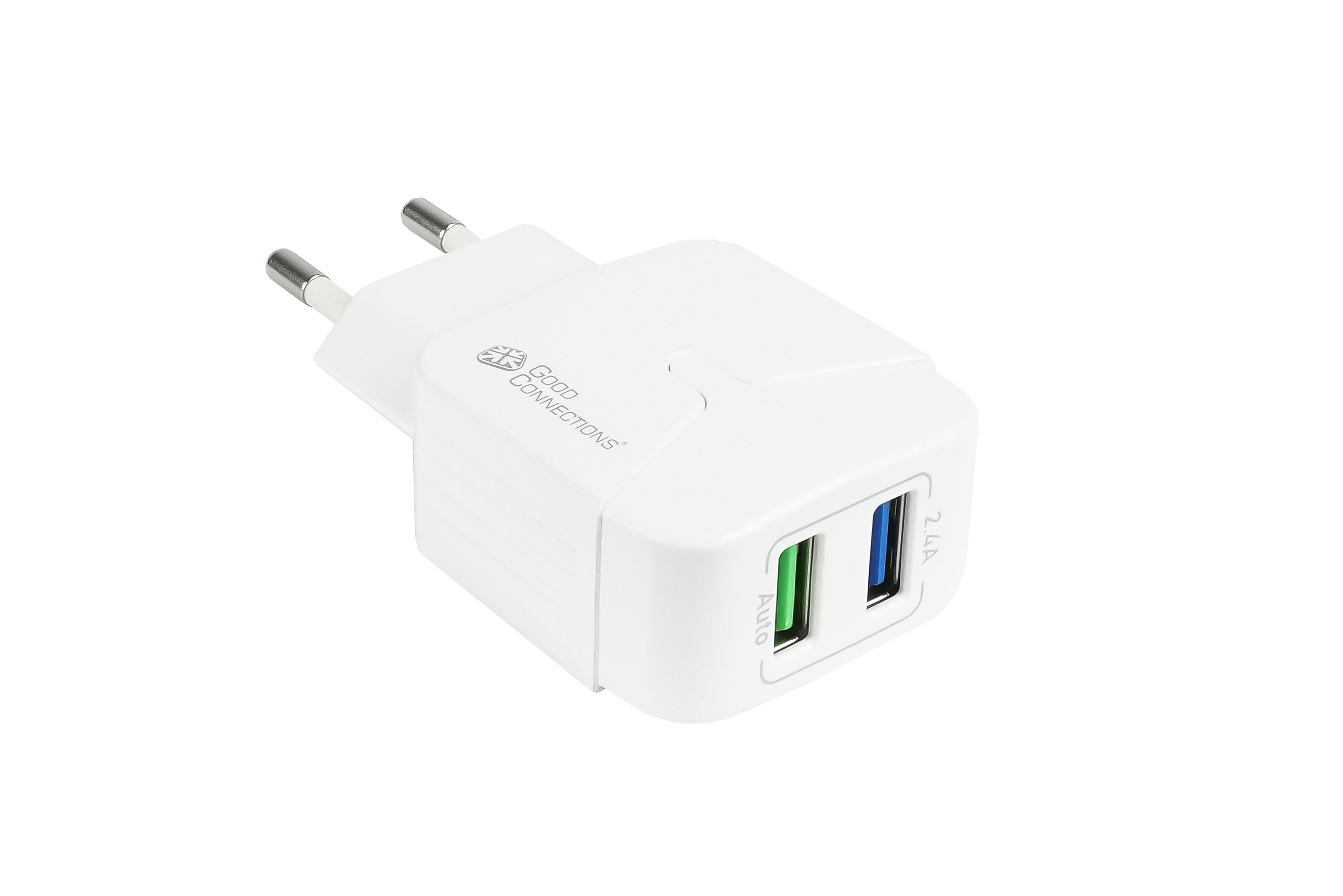 GOOD CONNECTIONS (2x Schnellladegerät 2-Port USB-Ladegerät , uvm., Weiß USB-A), Apple Samsung weiß 12W, Huawei