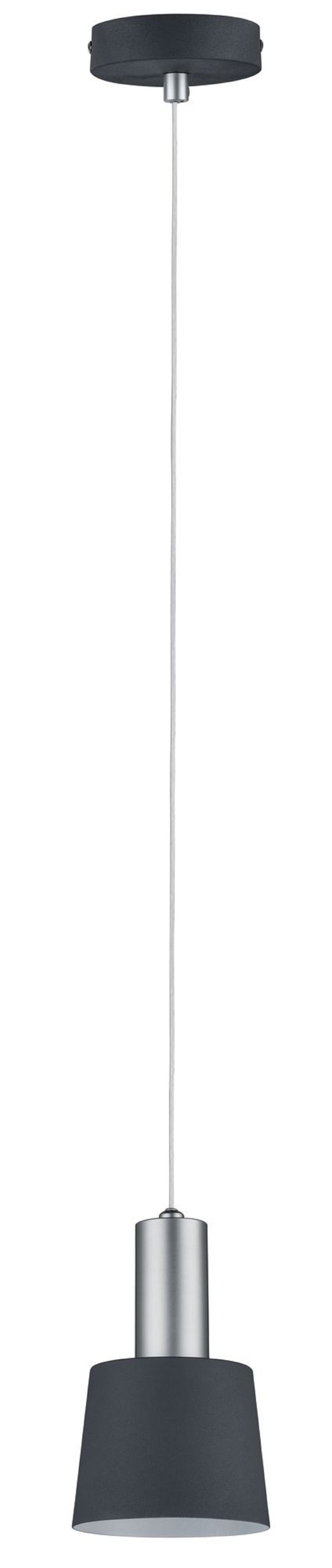 Lampada a sospensione nera. Sfondo bianco.