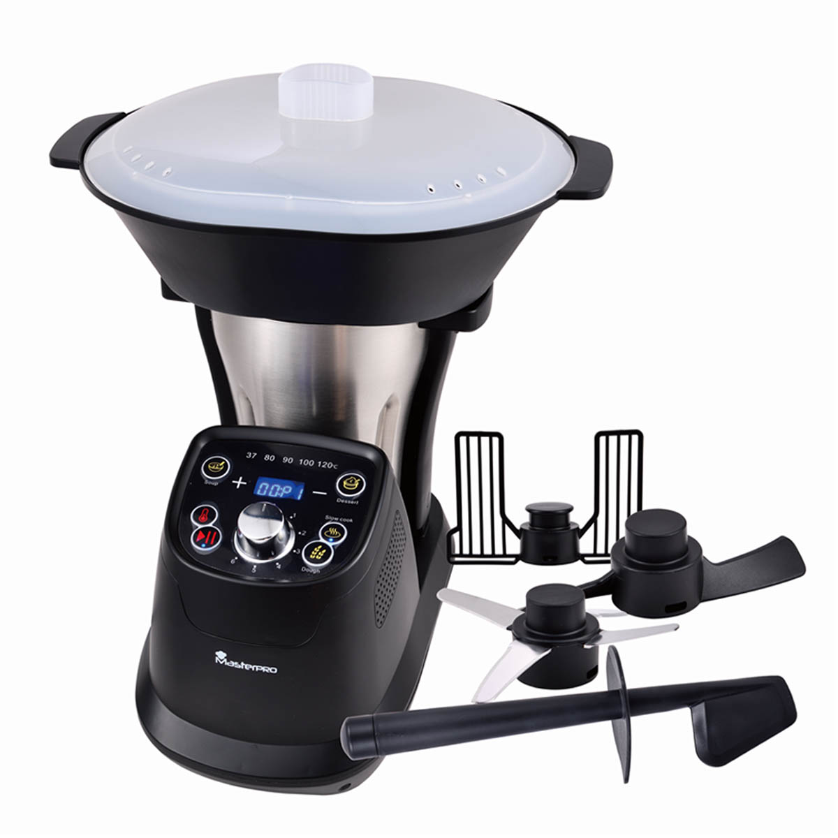 Robot de cocina - BGMP-9078 MASTERPRO, 1200 W, Multicolor