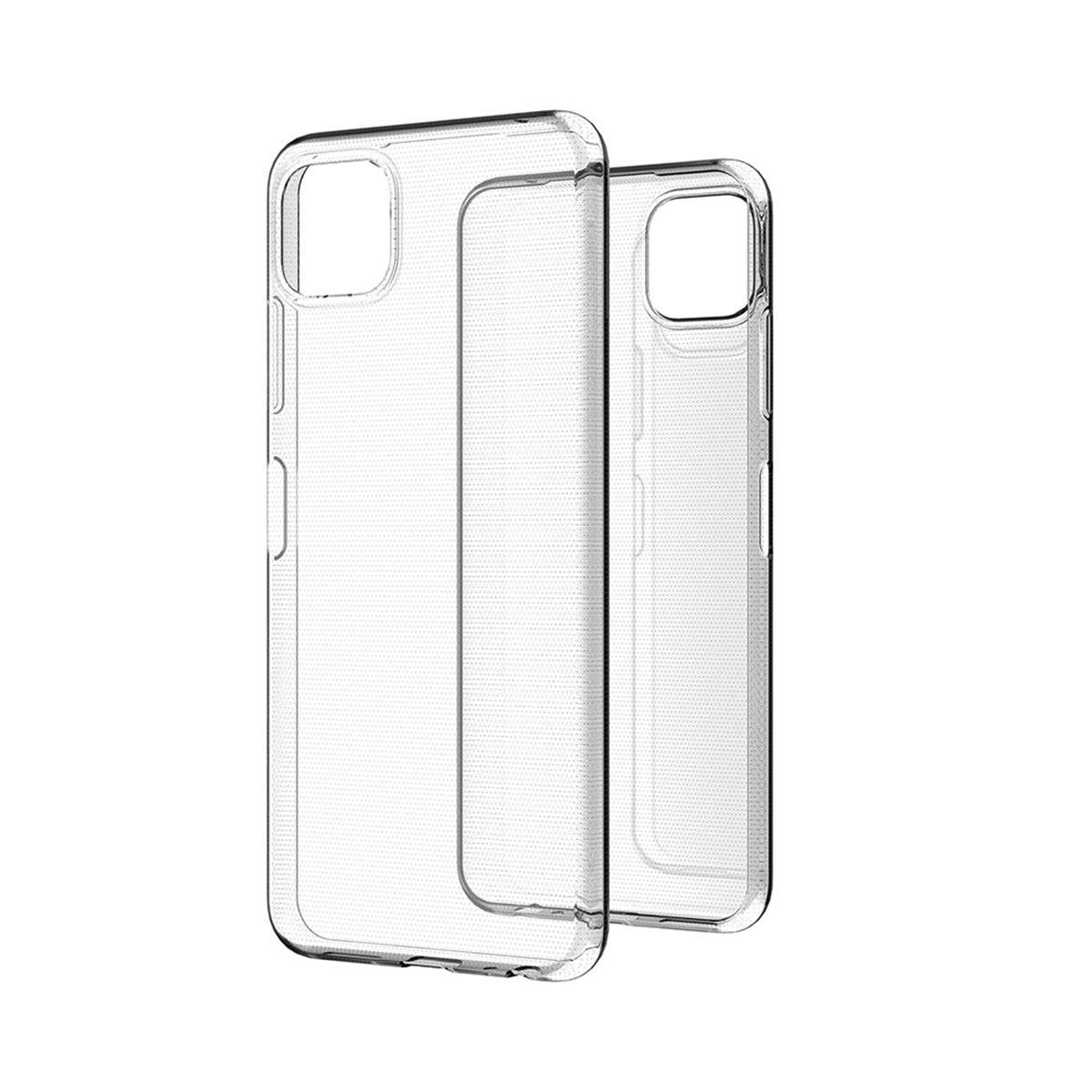Zwei transparente Handyhüllen. Eine Hülle befindet sich rechts, die andere im Hintergrund.