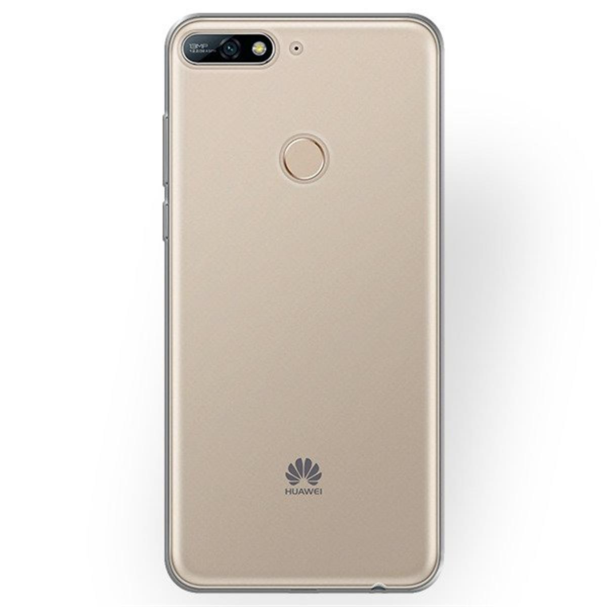 Huawei, COVERKINGZ 2018, Ultra dünn, Case Transparent Y7 Handyhülle Backcover,