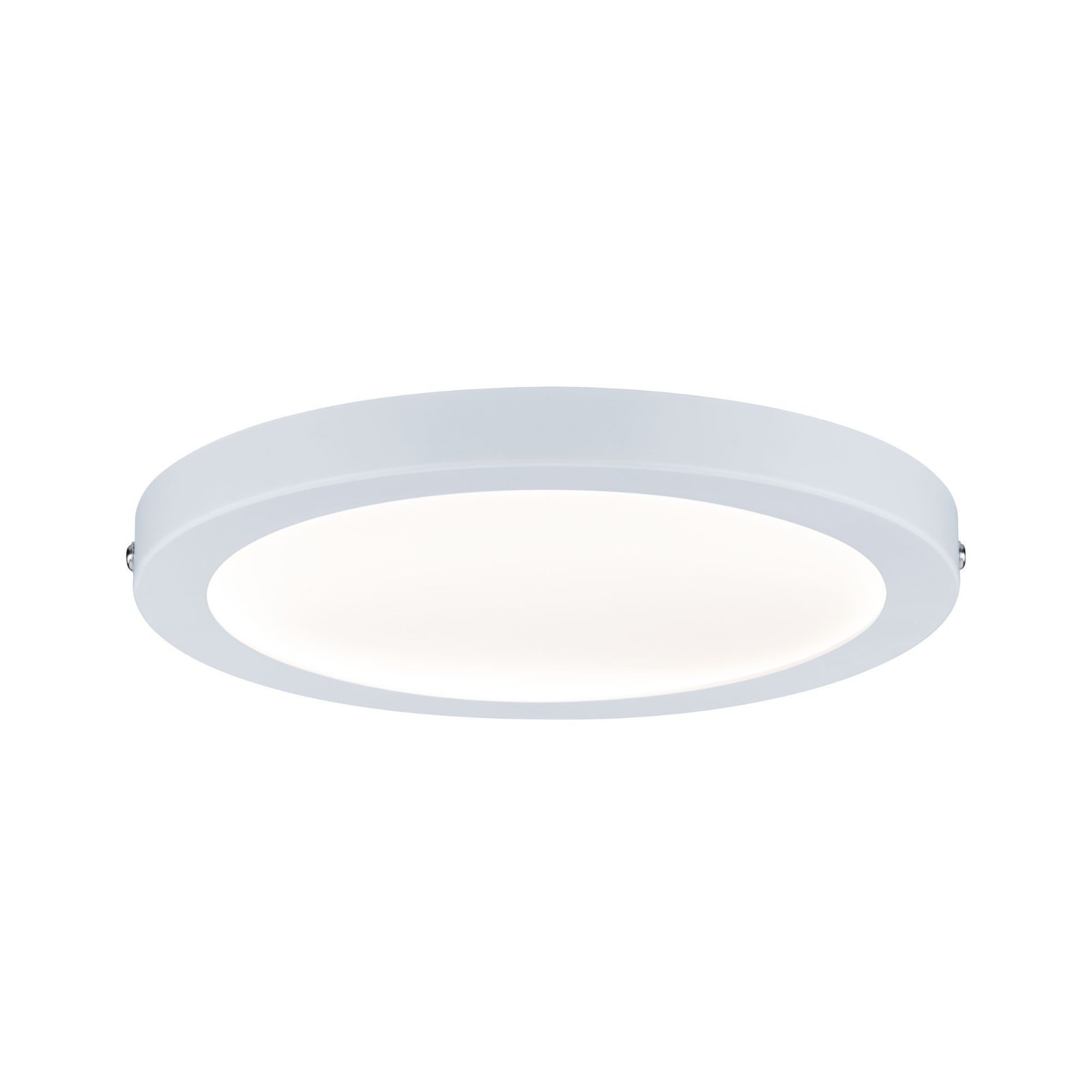 Okrągła biała lampa sufitowa LED.