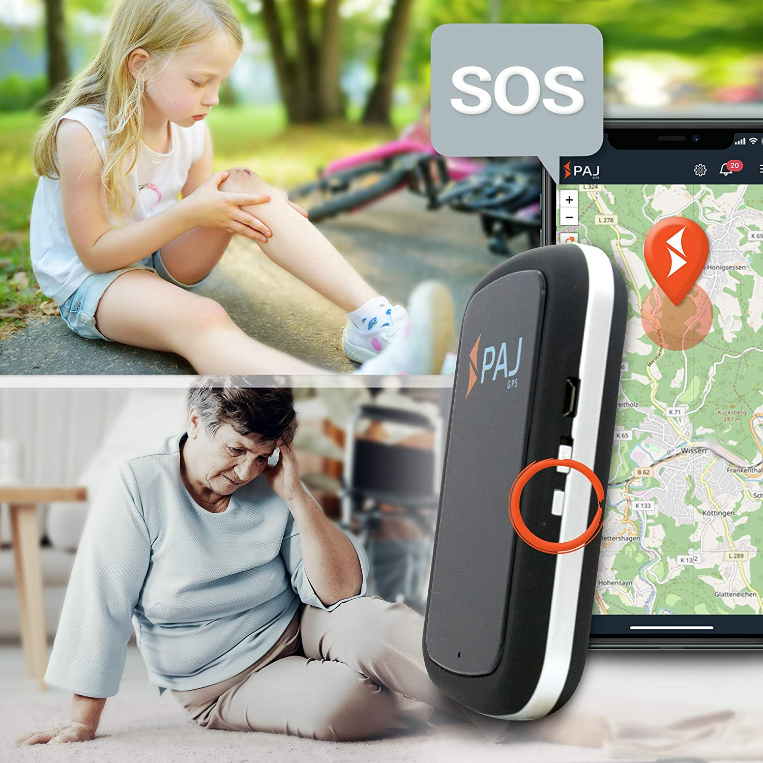 PAJ-GPS ALLROUND - Wandern Fahrrad, Peilsender uvm GPS Tracker Fahrzeuge Personen Motorrad, LKW, Camping, - PKW, 2.0 Outdoor, FINDER Live-Ortung Motorroller