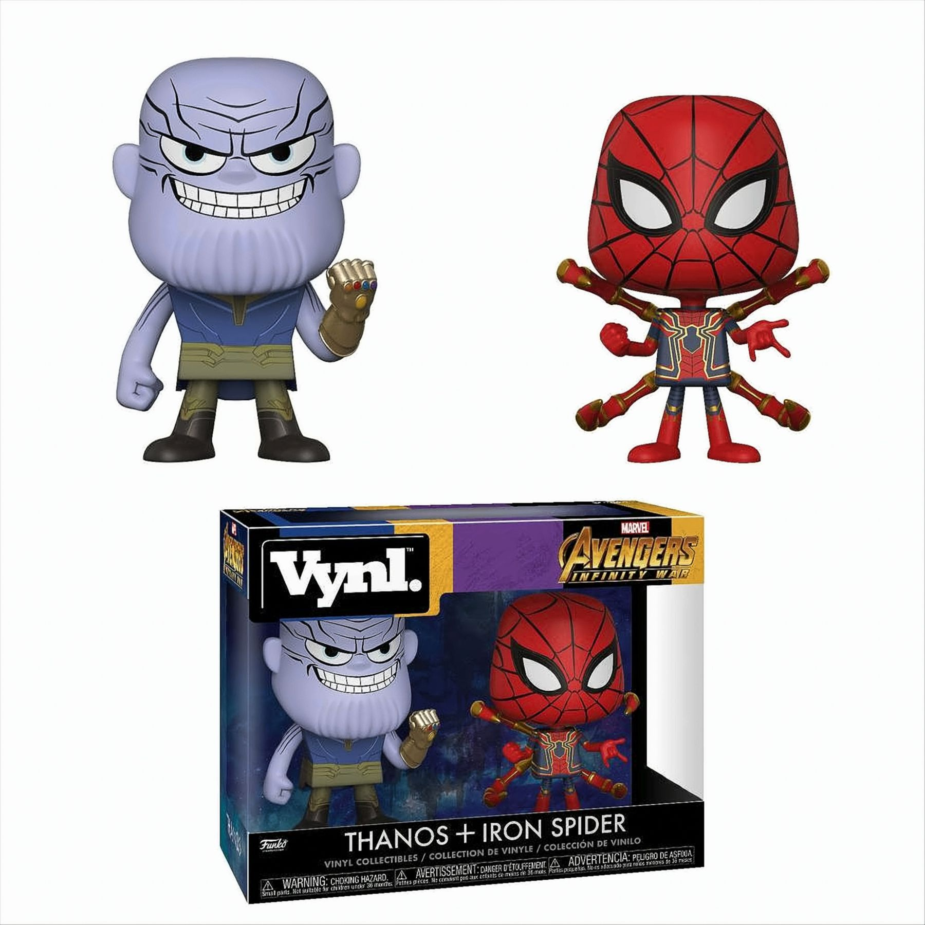 Funko Thanos Spider und Iron Vynl.