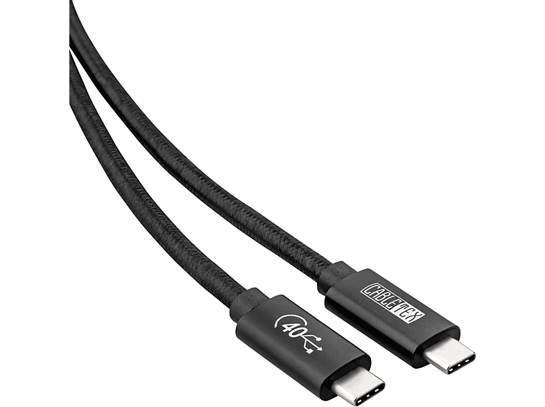 CABLETEX USB 4 (Gen 3) Kabel Thunderbolt 3 USB C Monitorkabel zu Typ-C USB Kabel, Schwarz
