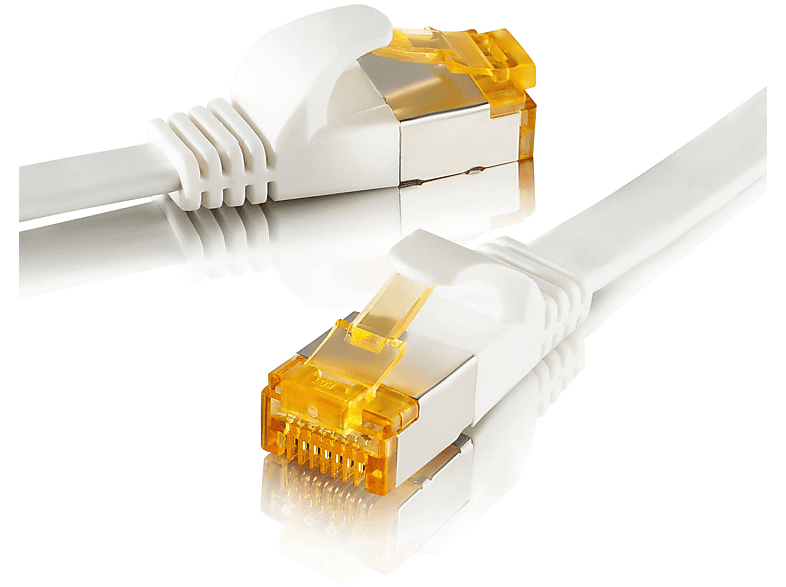 SEBSON LAN Kabel 20m CAT7 flach 10 Gbit/s RJ45 Stecker, Netzwerkkabel