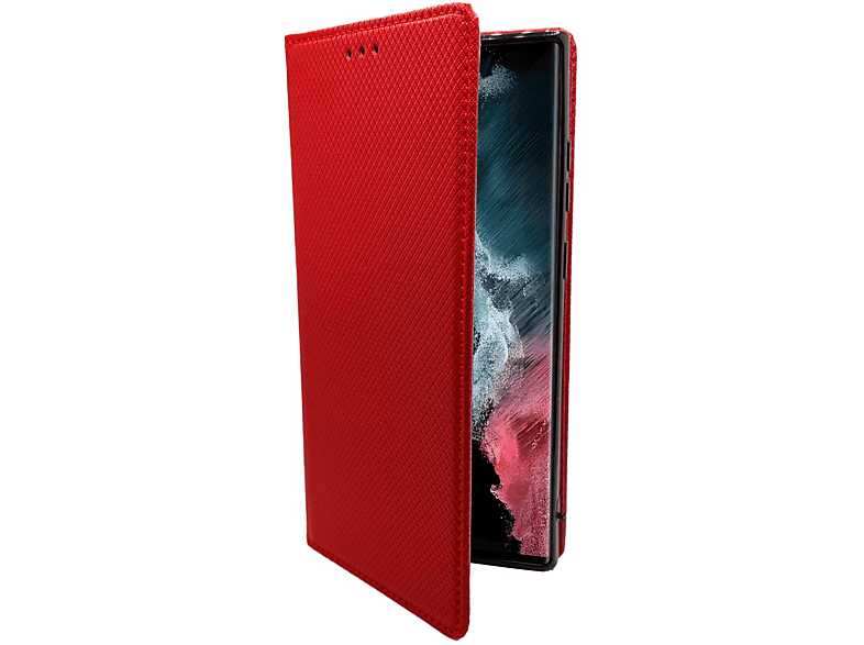 COFI Buch Tasche, Bookcover, Samsung, GALAXY S22 ULTRA (SM-908B), Rot