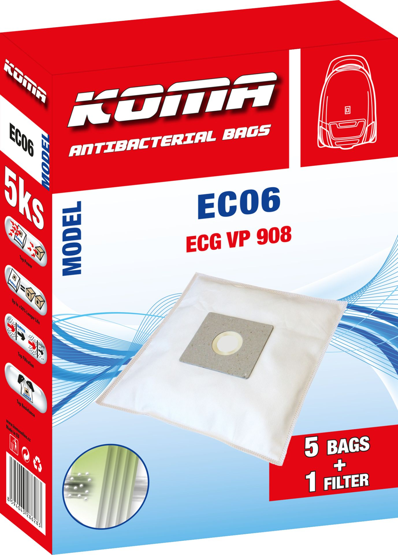 KOMA EC06S 25 Set Staubasaugerbeutel